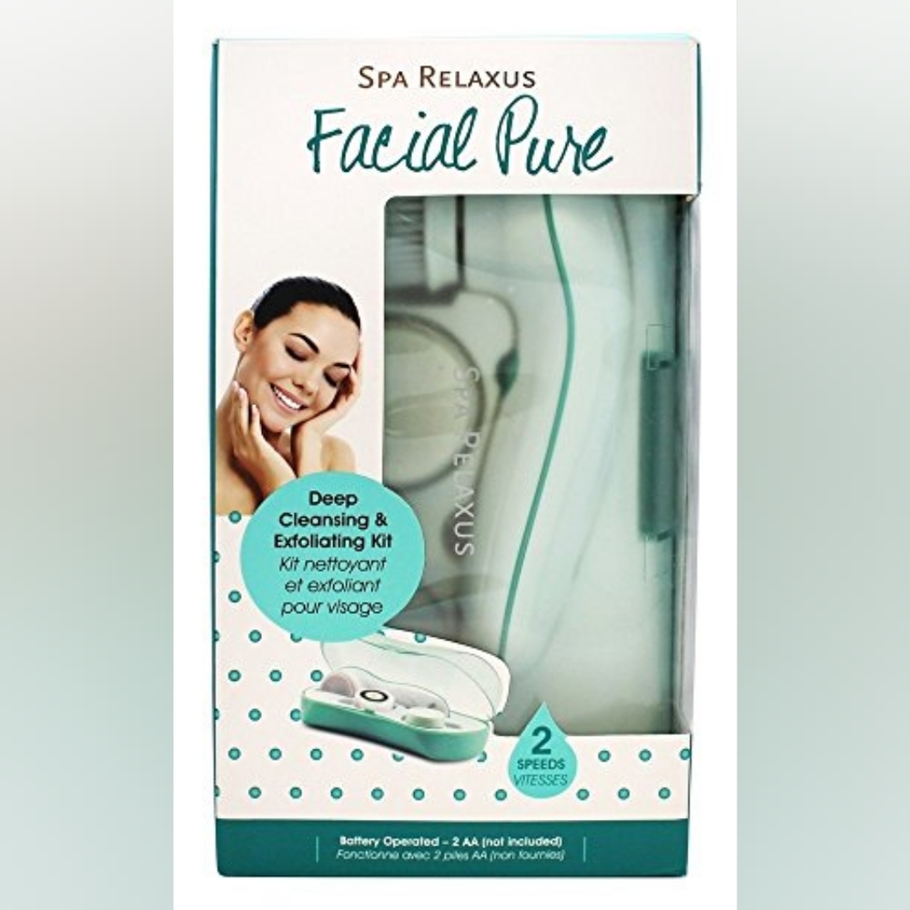 Relaxus - Spa Facial Pure Cleansing Spin Brush Kit - NWT
